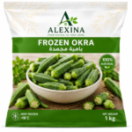 Premium Egyptian frozen okra by Alexina Foods, packed for wholesale, private label, food service, and worldwide export.
