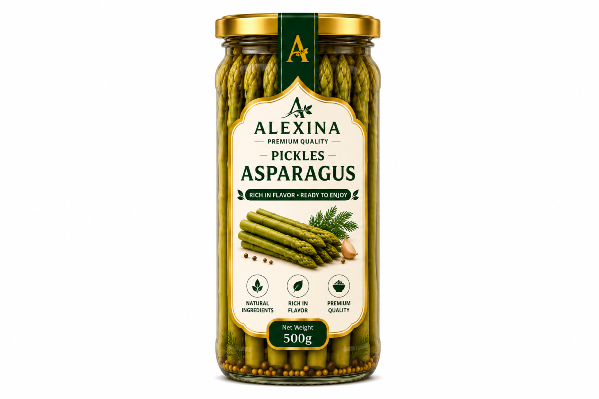 Premium Egyptian Pickled Asparagus in Glass Jar | Alexina Foods Exporter
