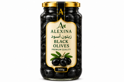 Premium Egyptian Black Olives in Glass Jar | Alexina Foods Exporter
