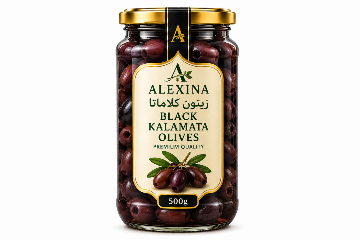 Premium Egyptian Kalamata Olives in Glass Jar | Alexina Foods Exporter