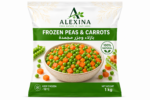 Premium Egyptian frozen peas and carrots by Alexina Foods, packed for wholesale, private label, food service, and worldwide export.