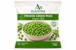 Premium Egyptian frozen green peas by Alexina Foods, packed for wholesale, private label, food service, and worldwide export.