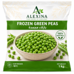 Premium Egyptian frozen green peas by Alexina Foods, packed for wholesale, private label, food service, and worldwide export.