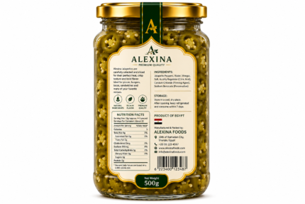 Premium Egyptian Pickled Jalapeños in Glass Jar | Alexina Foods Exporter