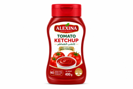 Alexina Premium Ketchup made from fresh natural tomatoes, premium Egyptian ketchup supplier and exporter for wholesale and bulk orders.