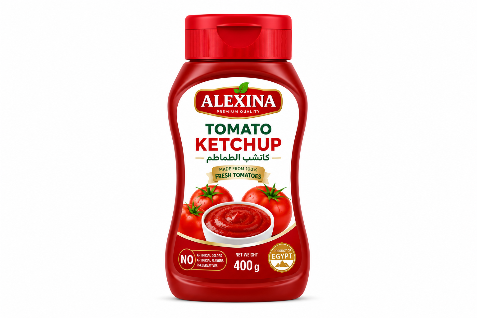 Alexina Premium Ketchup – Tomato Ketchup Supplier from Egypt Alexina Premium Ketchup made from fresh natural tomatoes, premium Egyptian ketchup supplier and exporter for wholesale and bulk orders.