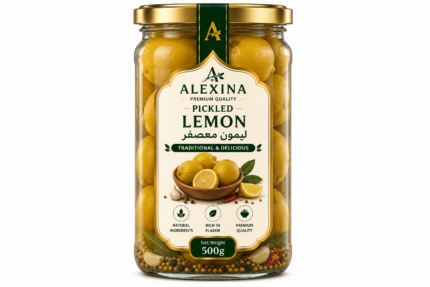 Premium Egyptian Pickled Lemons in Glass Jar | Alexina Foods Exporter