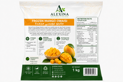 Premium Egyptian frozen Owaisi mango by Alexina Foods, packed for wholesale, private label, food service, and worldwide export.