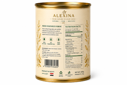 Alexina Foods Egyptian Canned Mixed Vegetables Exporter