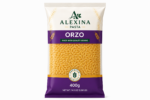 Alexina Premium Orzo Risoni Pasta made from high-quality durum wheat semolina, premium Egyptian pasta supplier and exporter for wholesale and bulk orders.
