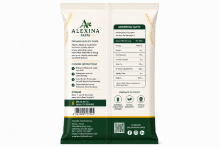 Alexina Premium Penne Pasta made from high-quality durum wheat semolina, premium Egyptian pasta supplier and exporter for wholesale and bulk orders.