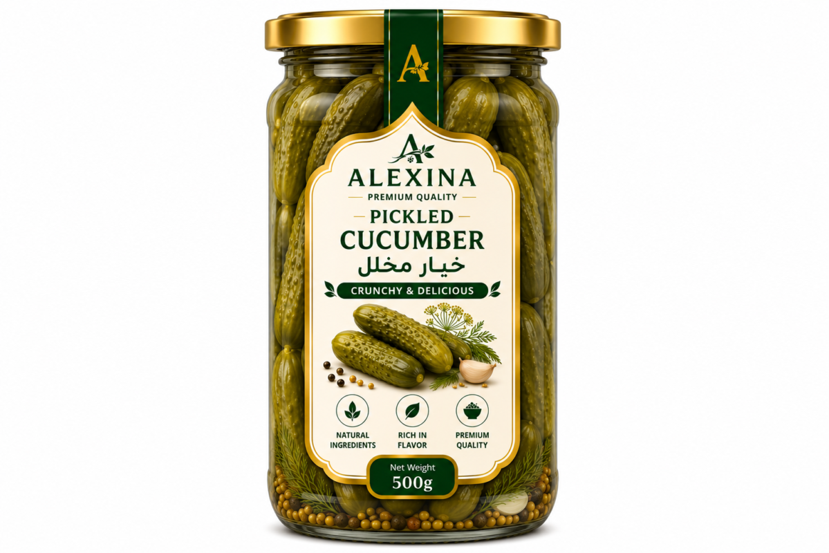 Premium Egyptian Pickled Cucumbers in Glass Jar | Alexina Foods Exporter