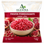 Premium Egyptian frozen pomegranate arils by Alexina Foods, packed for wholesale, private label, food service, and worldwide export.