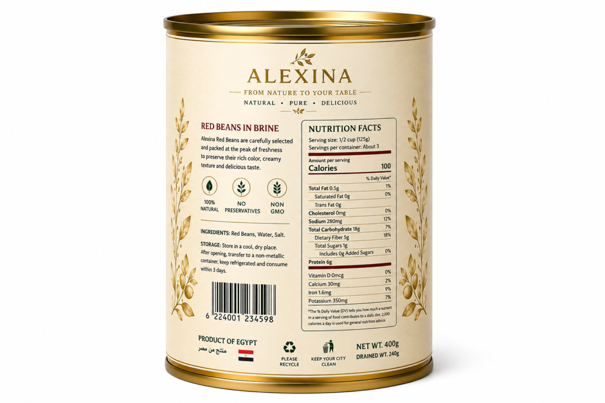 Alexina Foods Egyptian Canned Red Beans Exporter