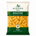 Alexina Premium Rigatoni Pasta made from high-quality durum wheat semolina, premium Egyptian pasta supplier and exporter for wholesale and bulk orders.