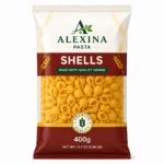 Alexina Premium Shell Pasta made from high-quality durum wheat semolina, premium Egyptian pasta supplier and exporter for wholesale and bulk orders.