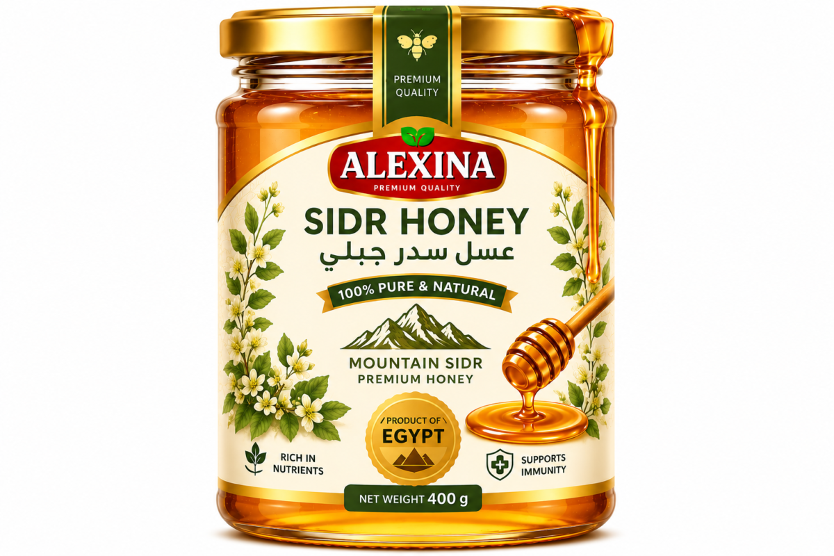 Alexina Premium Sidr Honey, pure natural honey sourced from Sidr flowers, premium Egyptian honey supplier and exporter for wholesale and bulk orders.