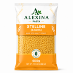 Alexina Premium Stelline (Stars) Pasta made from high-quality durum wheat semolina, premium Egyptian pasta supplier and exporter for wholesale and bulk orders.