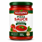Alexina Premium Tomato Pizza Sauce made from fresh natural tomatoes, premium Egyptian pizza sauce supplier and exporter for wholesale and bulk orders.