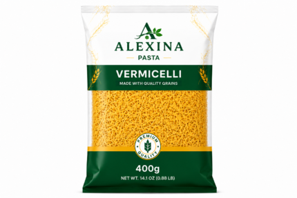 Alexina Premium Vermicelli Pasta made from high-quality durum wheat semolina, premium Egyptian pasta supplier and exporter for wholesale and bulk orders.