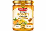 Alexina Premium Citrus Honey, pure natural honey with fresh citrus flavor and premium quality, Egyptian honey supplier and exporter for wholesale and bulk orders.
