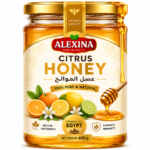 Alexina Premium Citrus Honey, pure natural honey with fresh citrus flavor and premium quality, Egyptian honey supplier and exporter for wholesale and bulk orders.