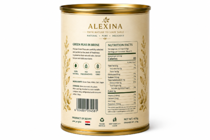 Alexina Foods Egyptian Canned Green Peas Exporter