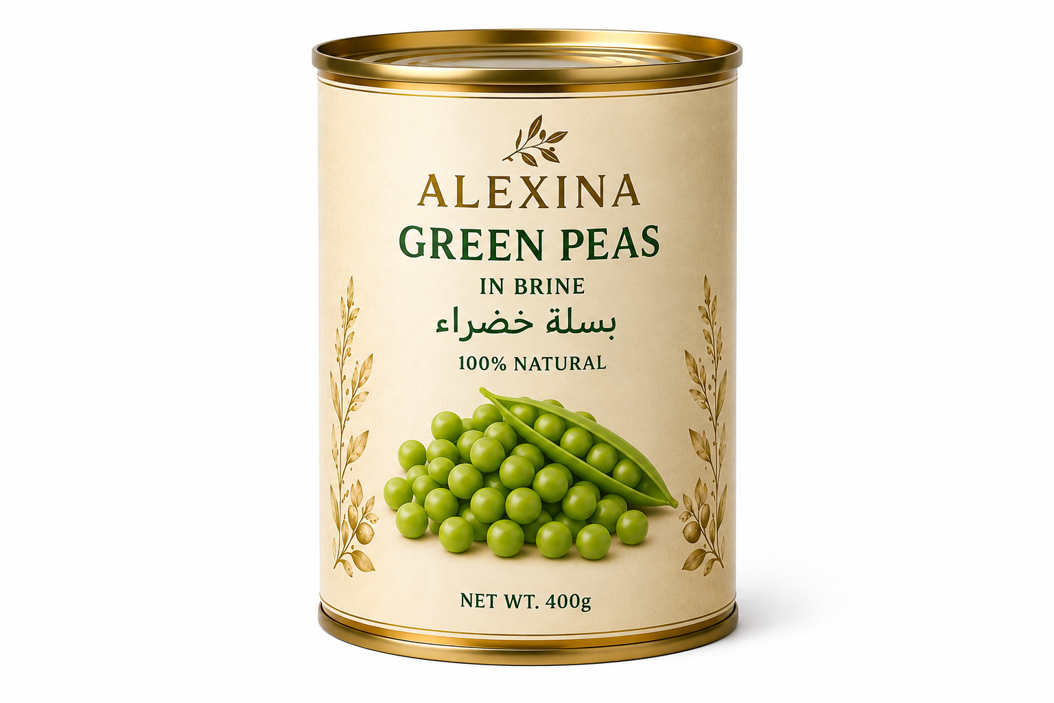 Alexina Foods Egyptian Canned Green Peas 400 Grams Alexina Foods Egyptian Canned Green Peas Exporter