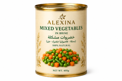 Alexina Foods Egyptian Canned Mixed Vegetables Exporter
