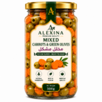 Premium Egyptian Mixed Pickles with Carrots and Green Olives in Glass Jar | Alexina Foods Exporter
