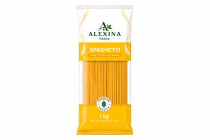 Alexina Premium Spaghetti Pasta made from high-quality durum wheat semolina, premium Egyptian pasta supplier and exporter for wholesale and bulk orders.