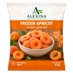 Premium Egyptian frozen apricot halves by Alexina Foods, supplied for wholesale, private label, food service, and international export.