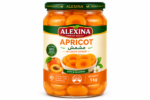 Premium Egyptian canned apricot in 1 kg glass jar by Alexina Foods for wholesale, private label, and export