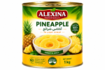 Premium canned pineapple in 1 kg tin by Alexina Foods for wholesale, private label, and export